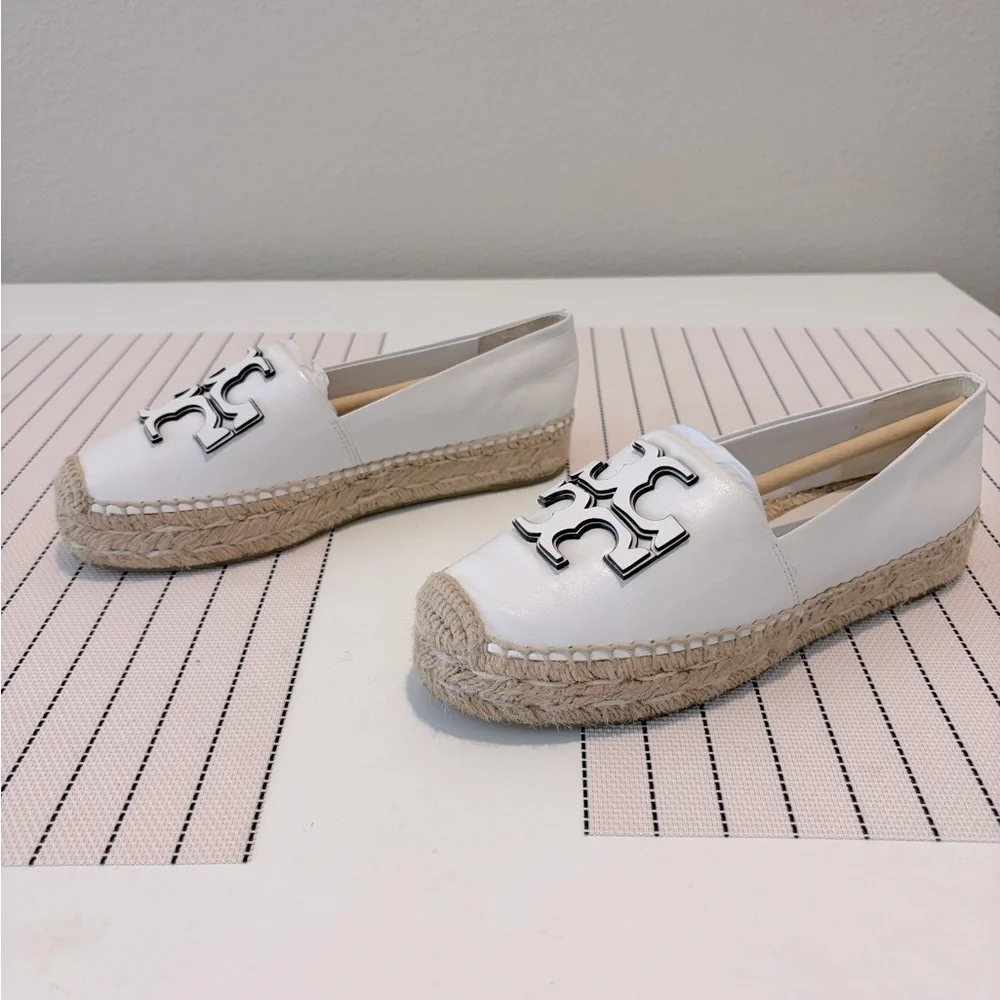 Tory Burch INES PLATFORM ESPADRILLE - Gardenia - Size 5